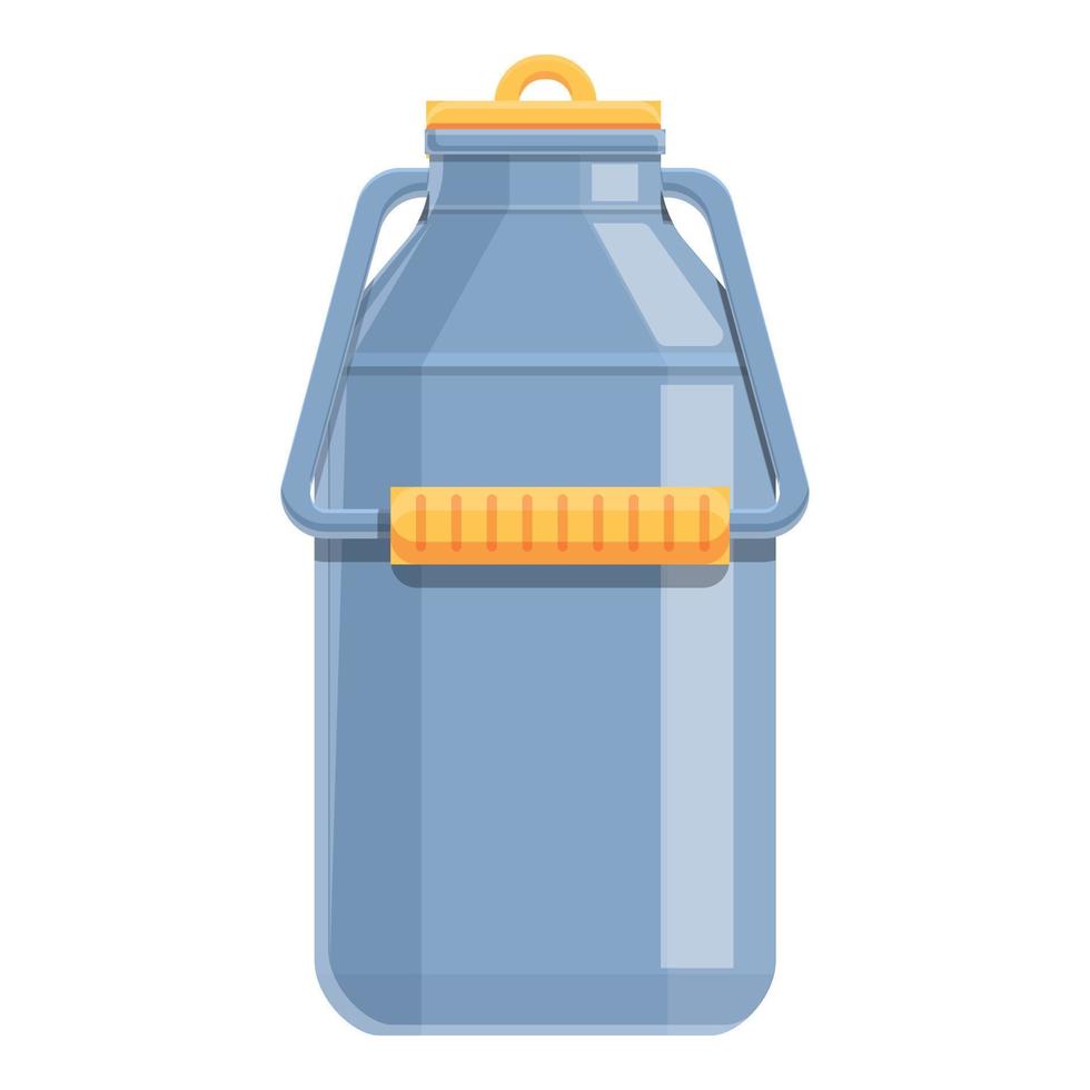 Aluminium milk pot icon, cartoon style vector