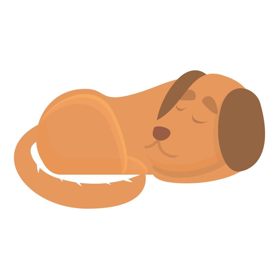 Sleeping playful dog icon, cartoon style vector