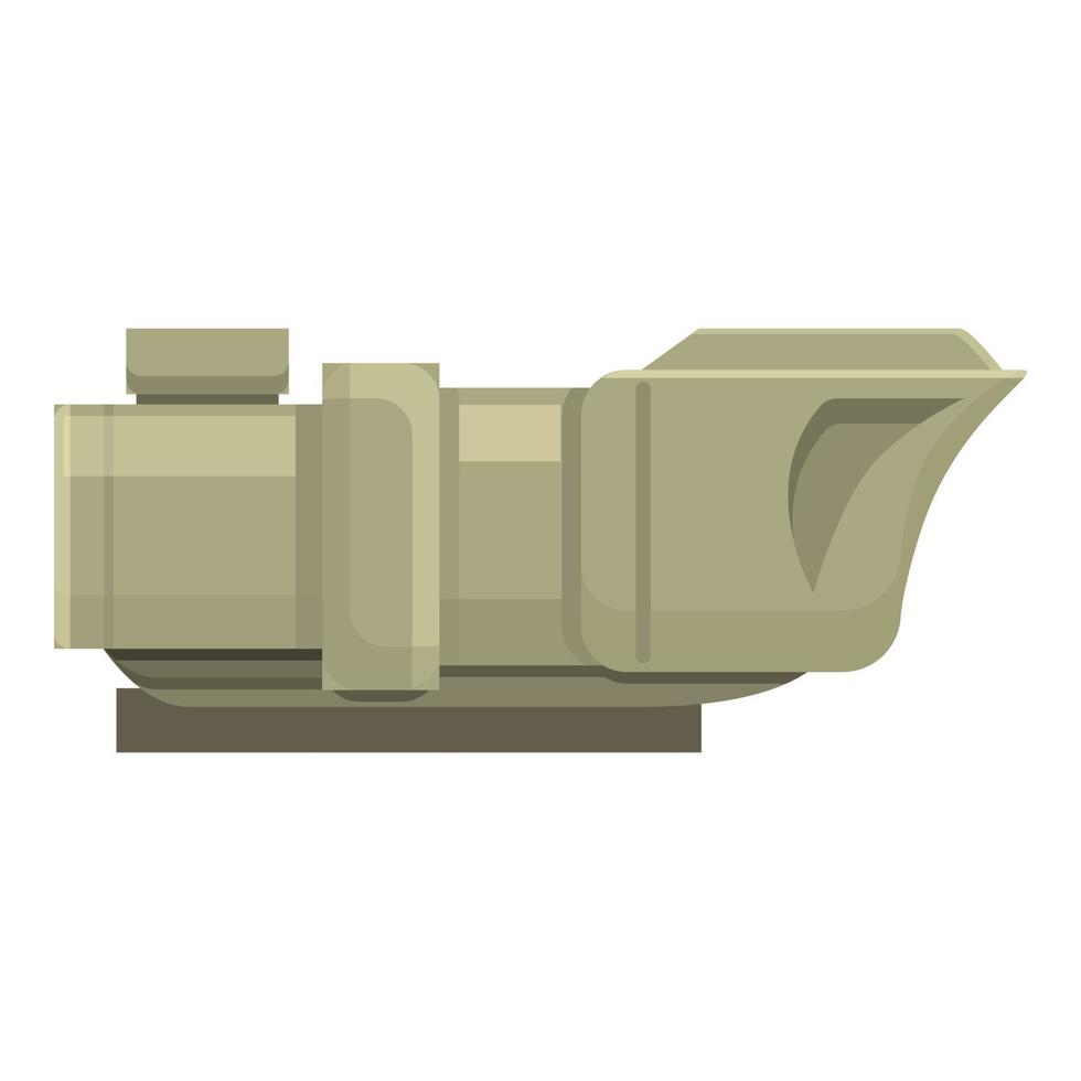 Tank telescopic icon, cartoon style vector