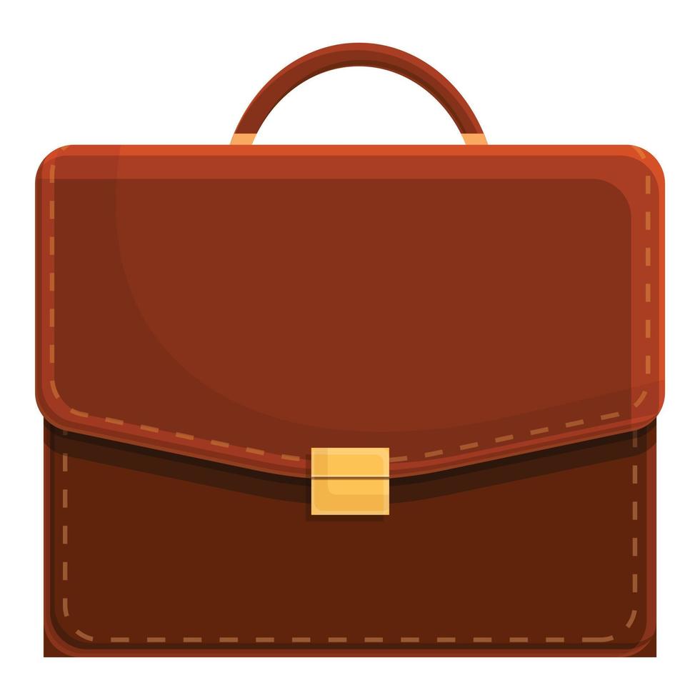 Businessman briefcase icon, cartoon style vector