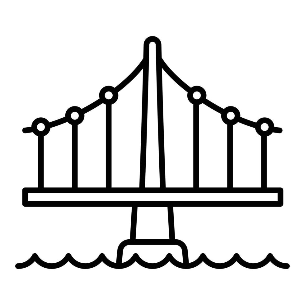 icono de puente de construcción, estilo de contorno vector