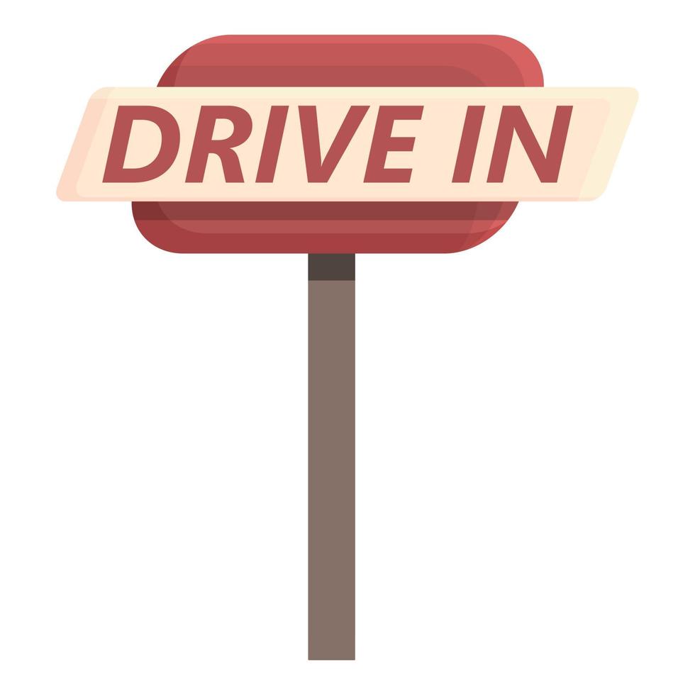 Drive in cinema icon cartoon vector. Car screen vector