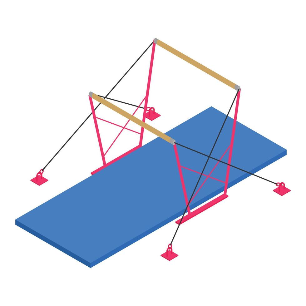 Gymnastics olympic bars icon, isometric style vector