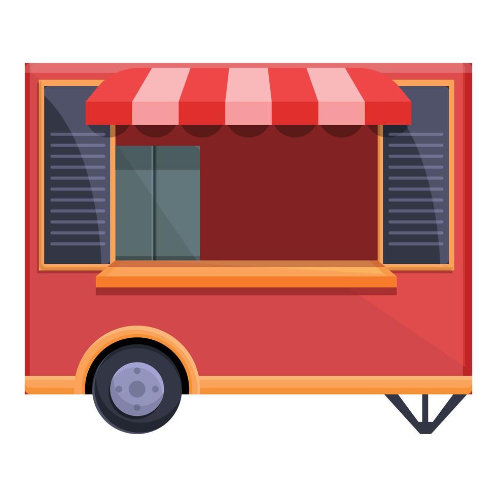 Street food cart icon, cartoon style vector