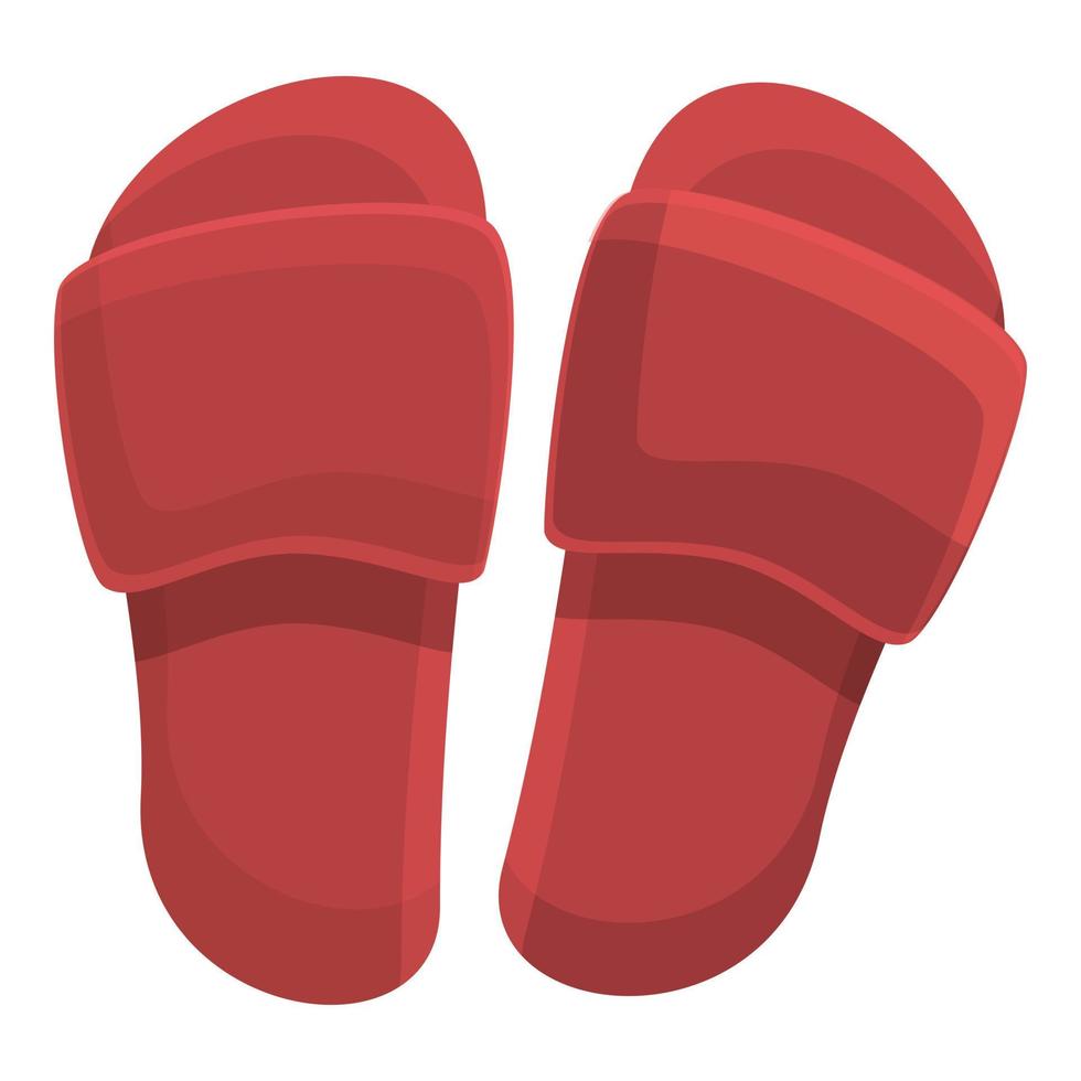 Beach slippers icon, cartoon style vector