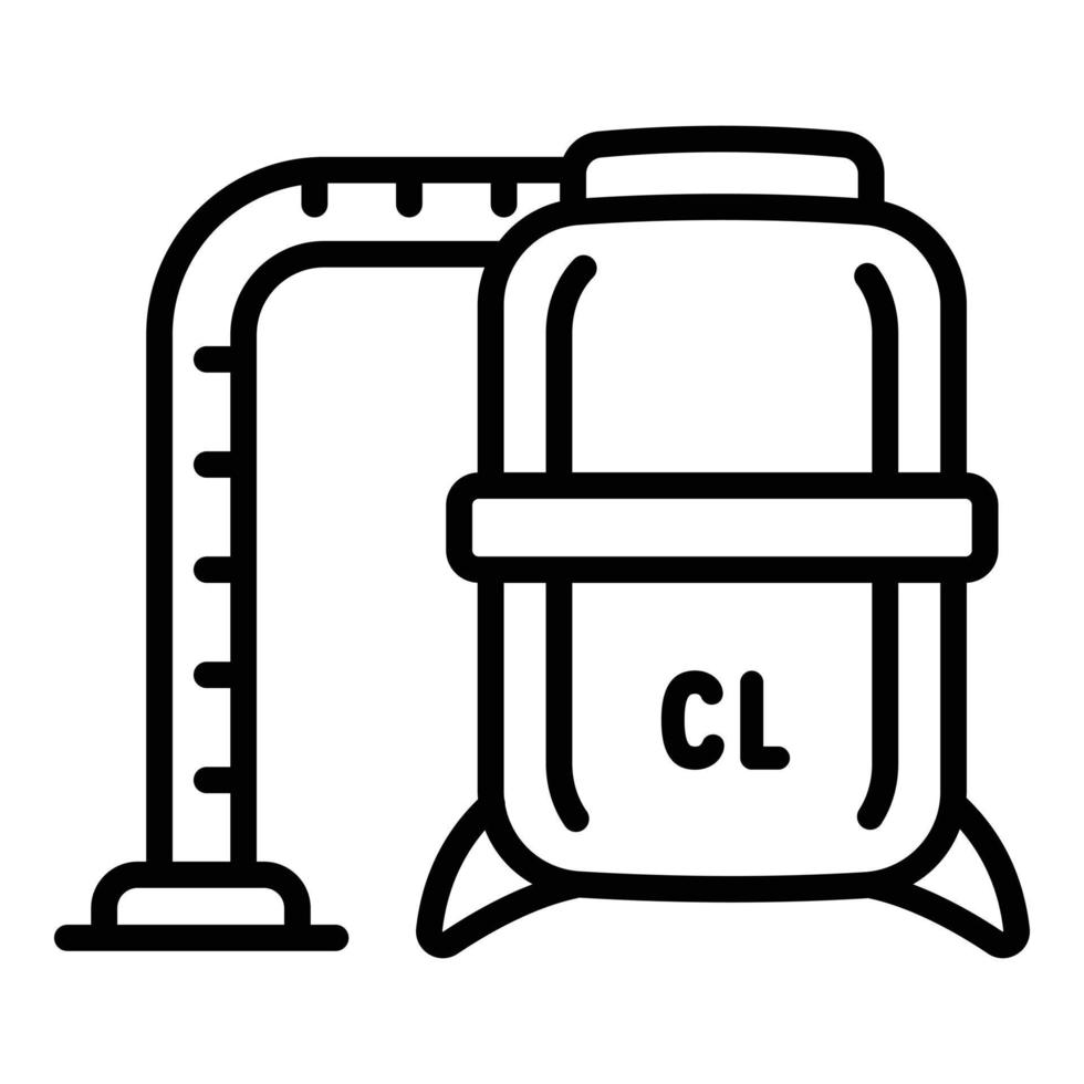 icono de limpiador de piscina de cloro, estilo de contorno vector