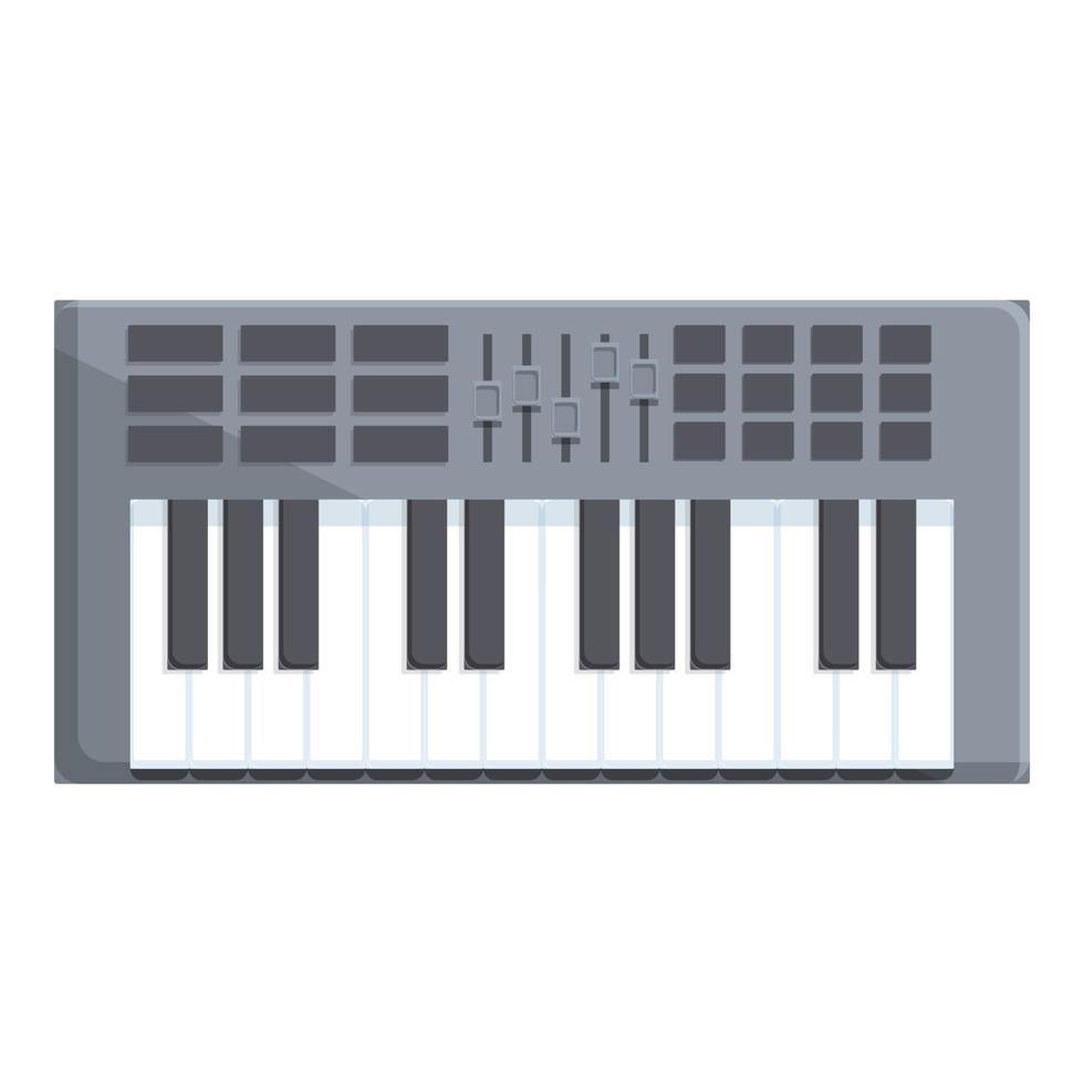 Piano synthesizer icon cartoon vector. Dj music vector