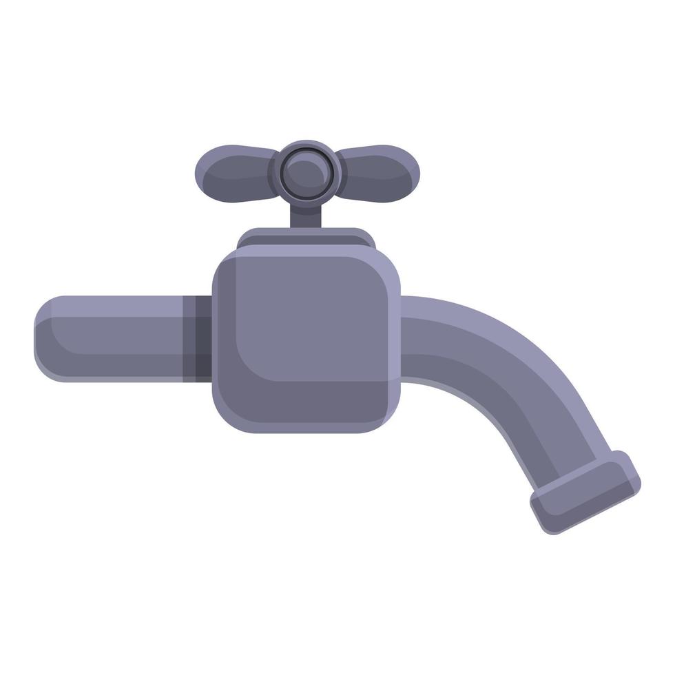 Sewerage water tap icon, cartoon style vector