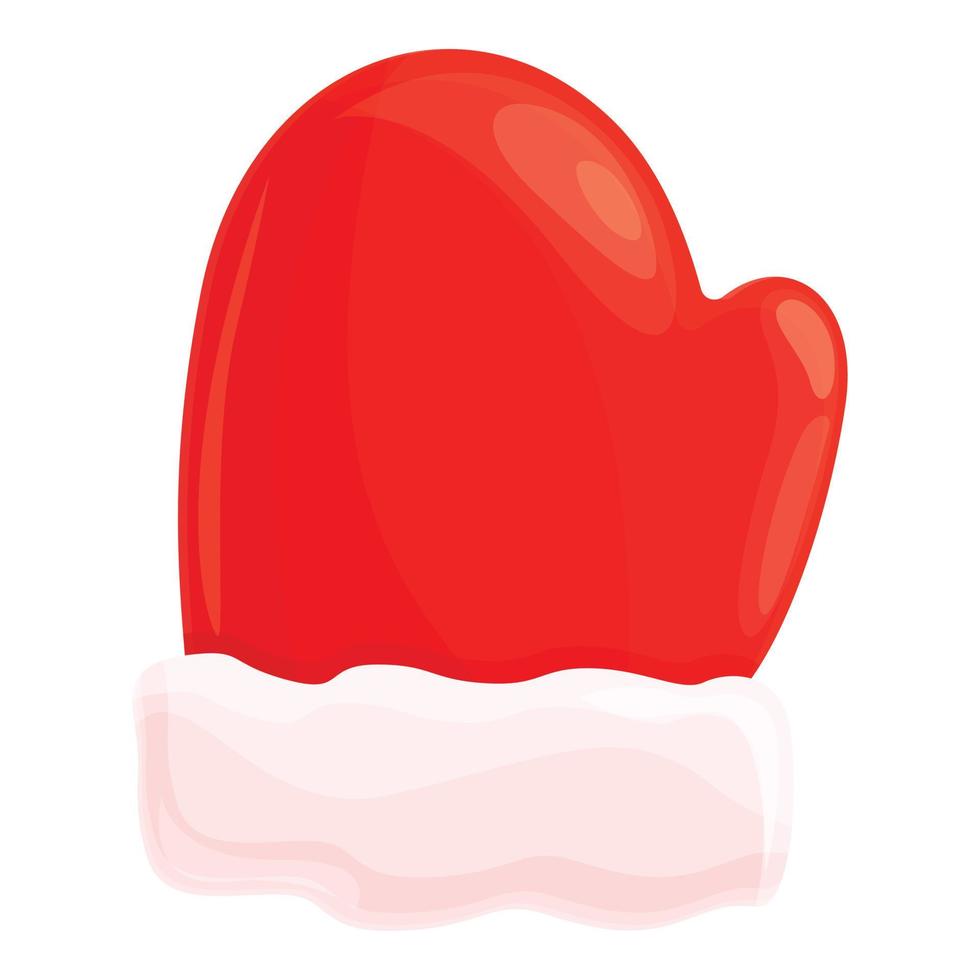 Glove christmas candy icon, cartoon style vector