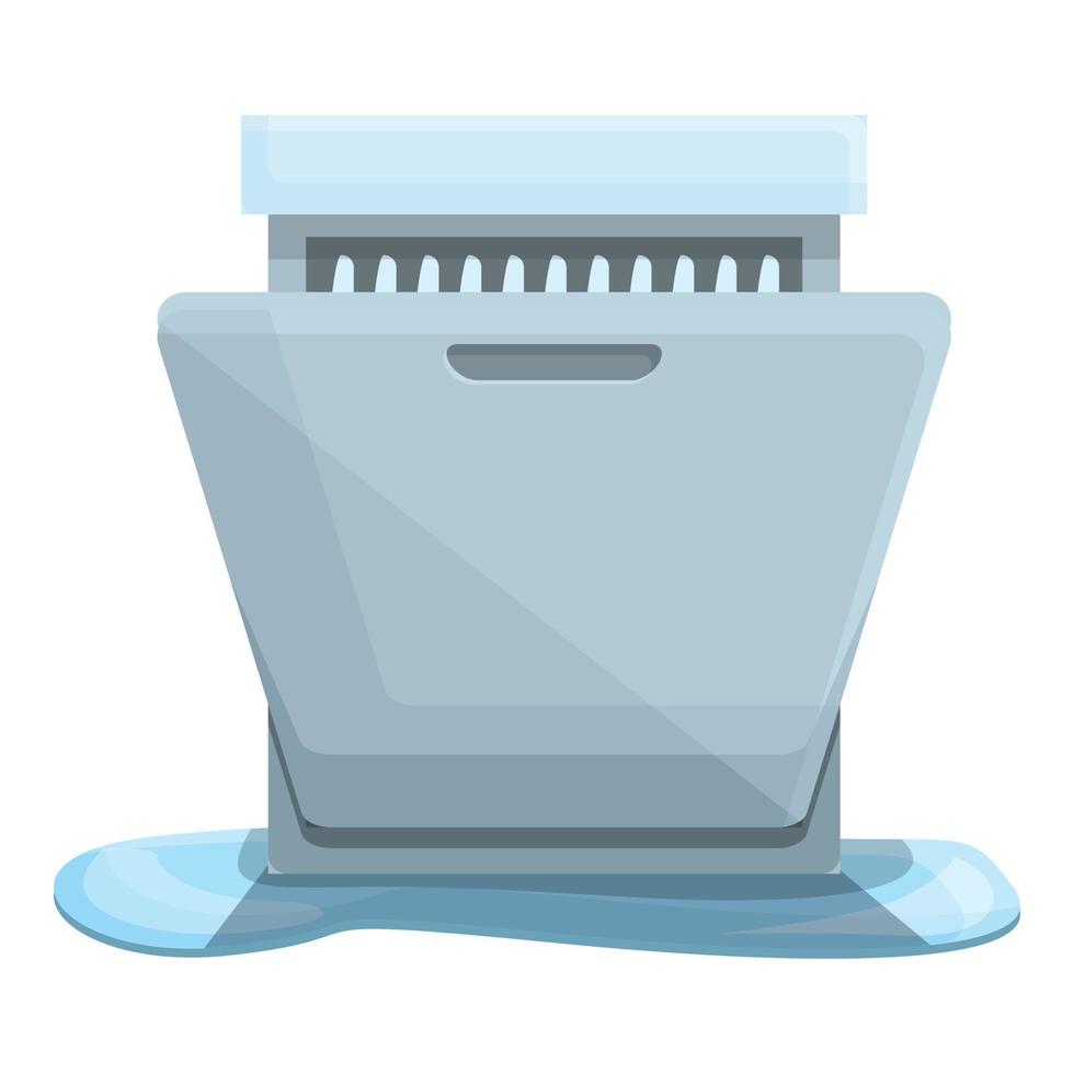 Leaking dishwasher icon cartoon vector. Plumber service vector