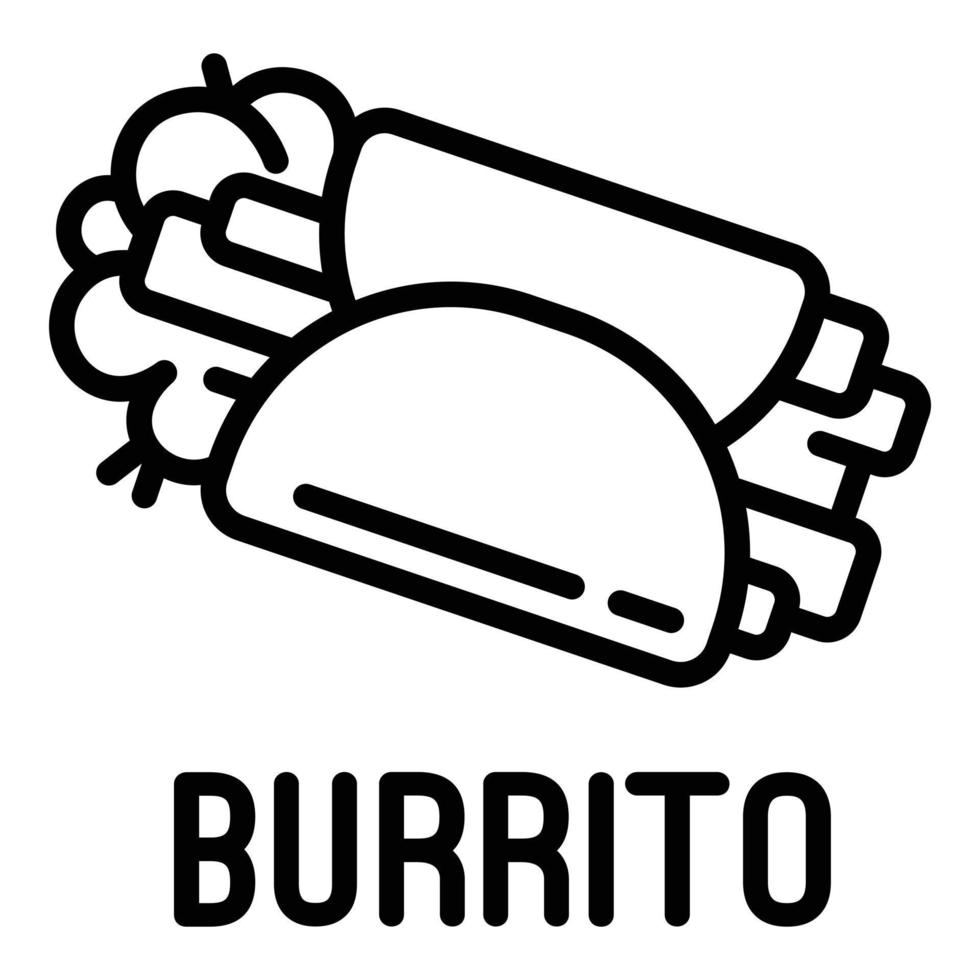 icono de burrito, estilo de contorno vector