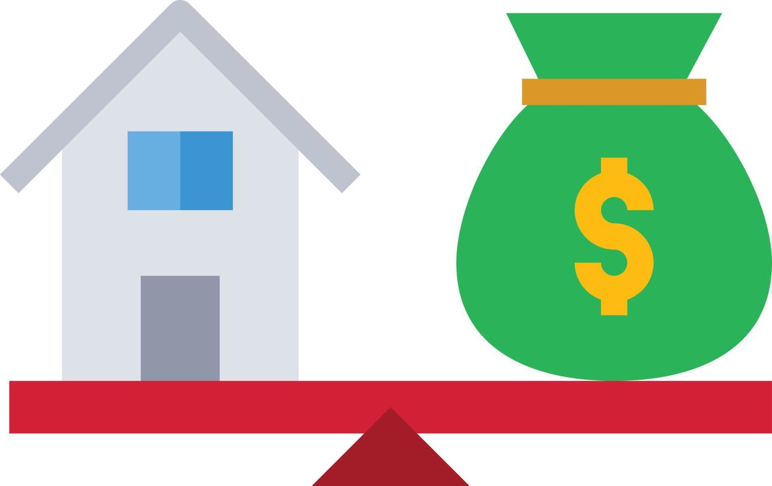 house market value compare investment - flat icon vector