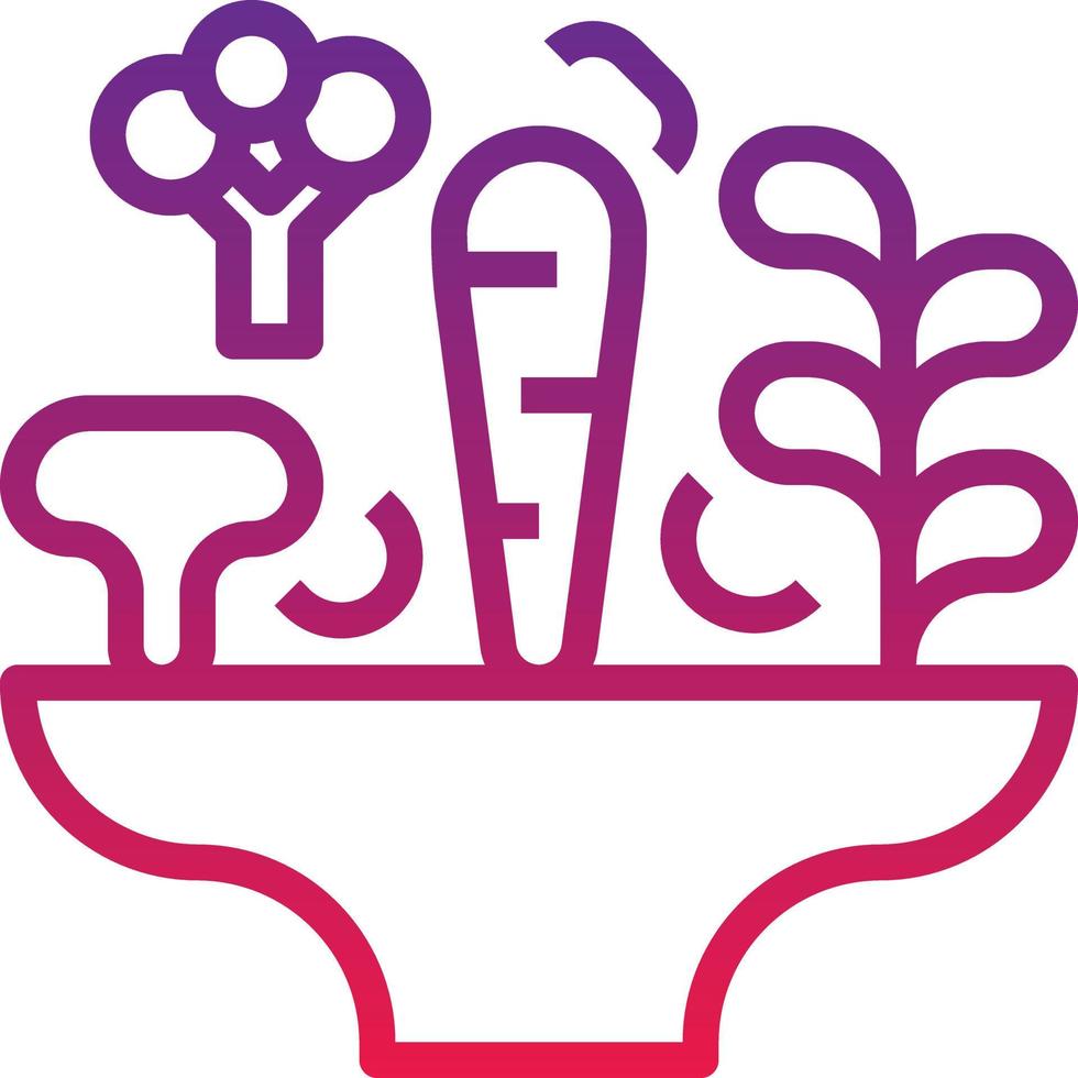 vegetable carrot salad mushroom blow - gradient icon vector