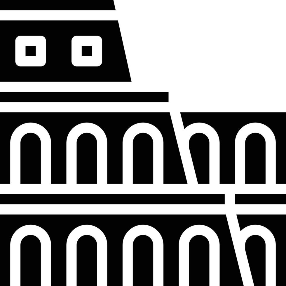 colosseum antique ancient fighting building - solid icon vector