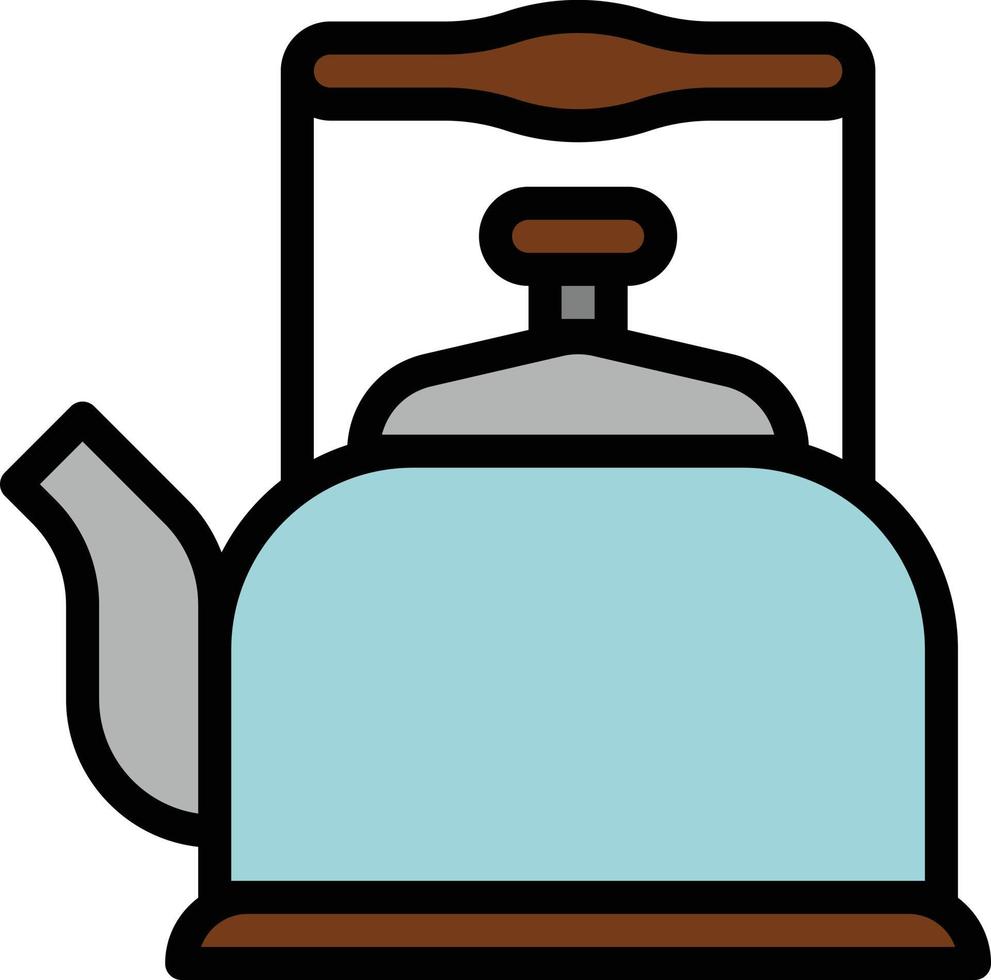 kettle boil water hot kitchen - filled outline icon vector