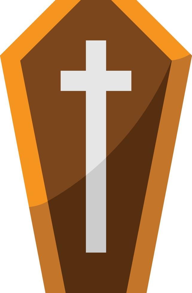 coffin corpse vampire tomb halloween - flat icon vector