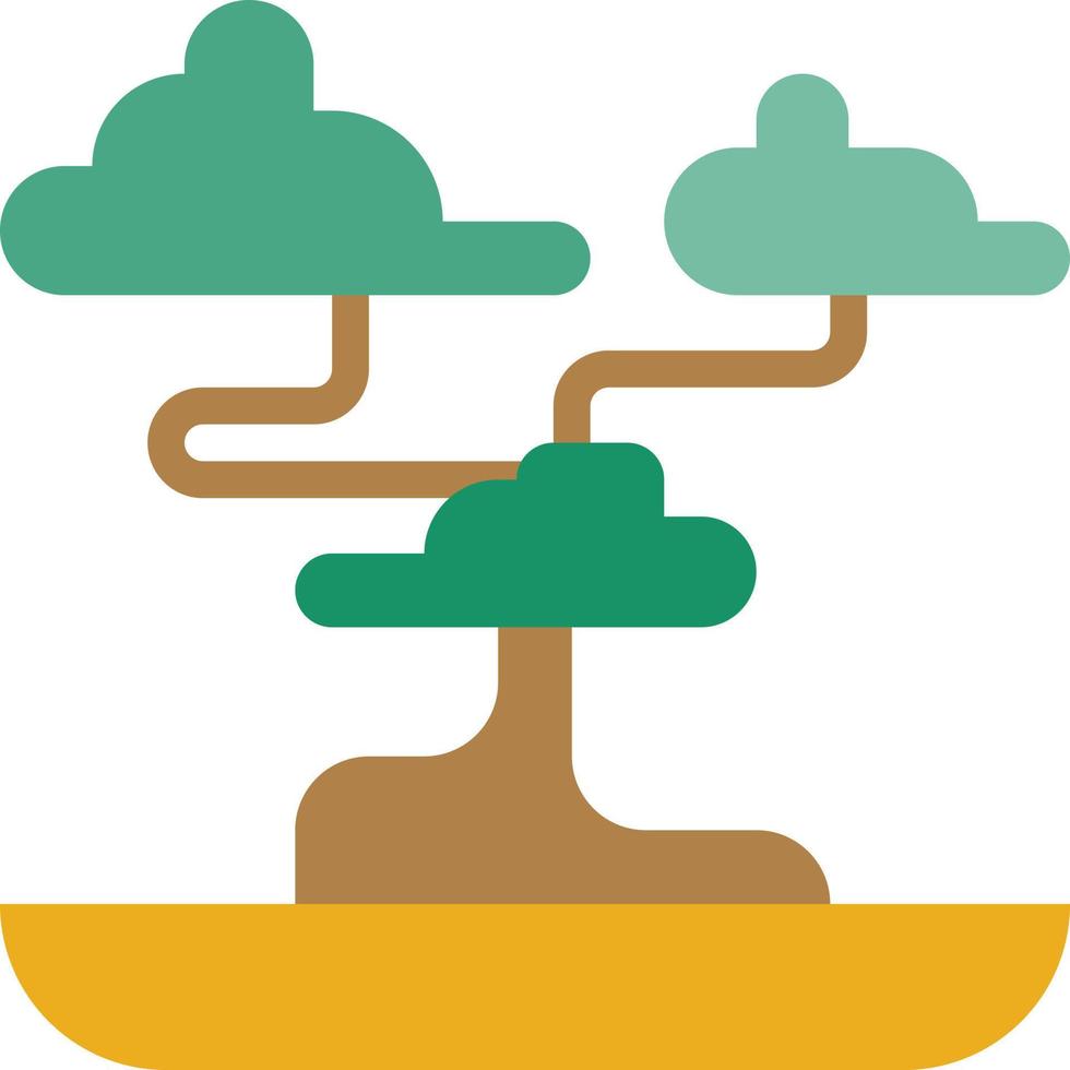 bonsai tree small plant china - flat icon vector