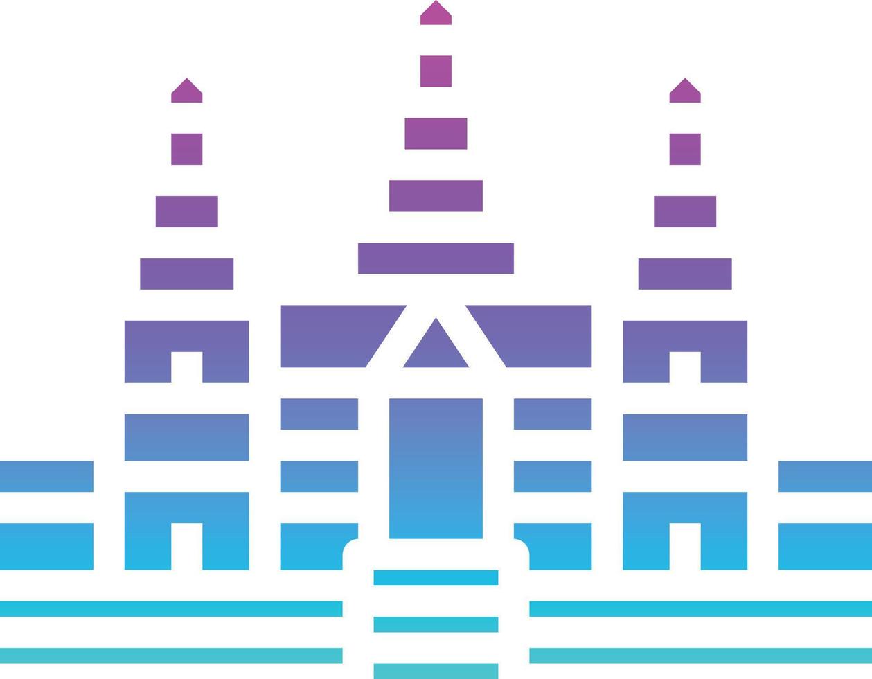 angkor wat cambodia landmark siem reap building - solid gradient icon vector
