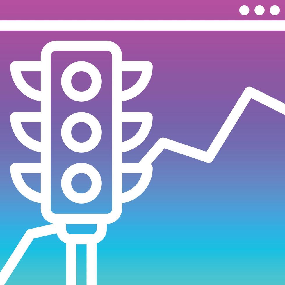 traffic monitoring chart analysis seo - solid gradient icon vector