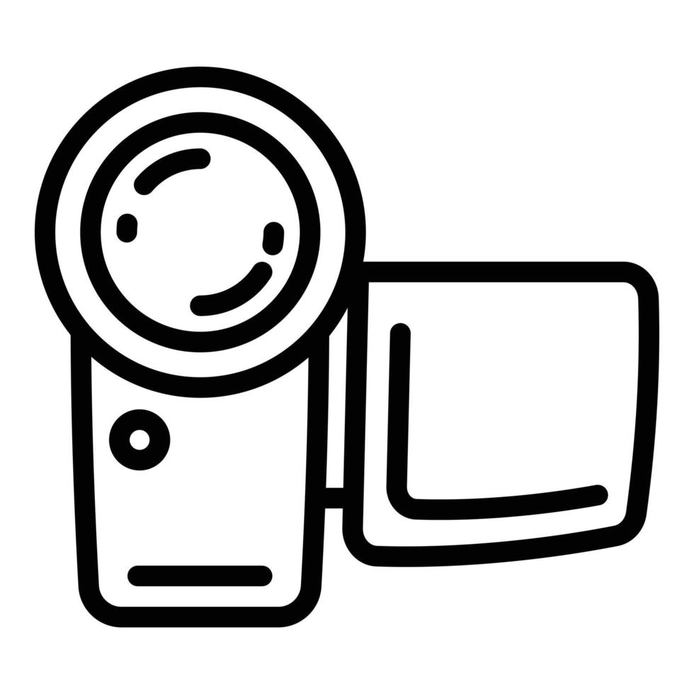 Video camera icon, outline style vector