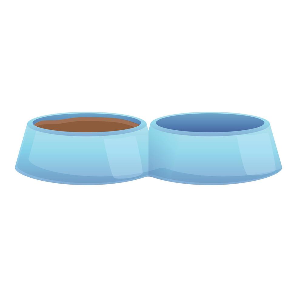 Double dog bowl icon, cartoon style vector