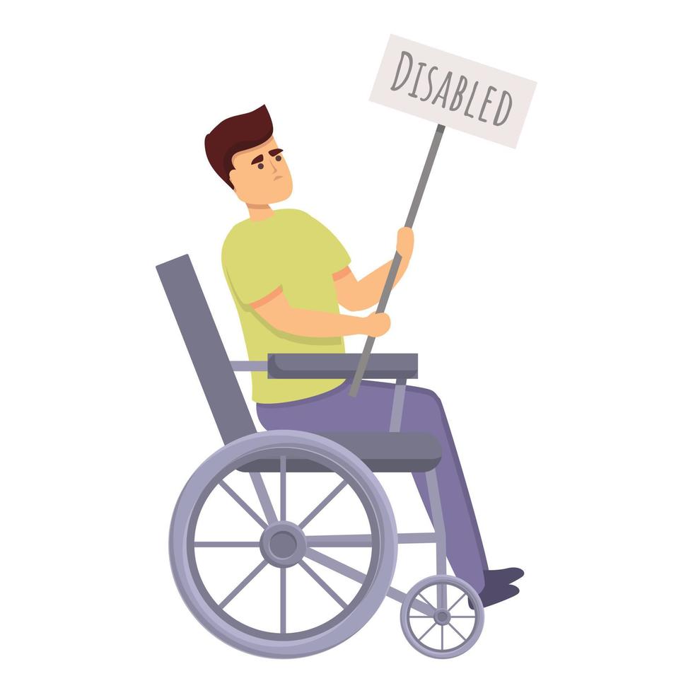 Disability discrimination icon cartoon vector. Disabled people vector