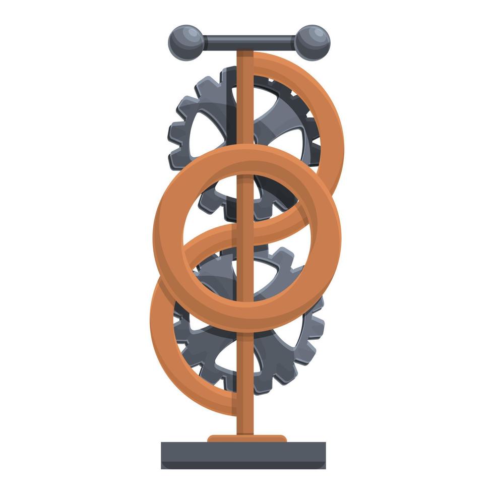 Perpetual motion double wheel icon, cartoon style vector