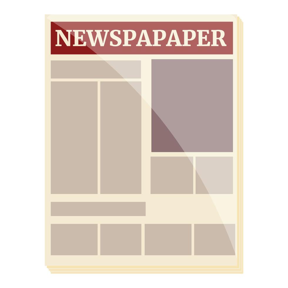 Magazine newspaper icon, cartoon style vector