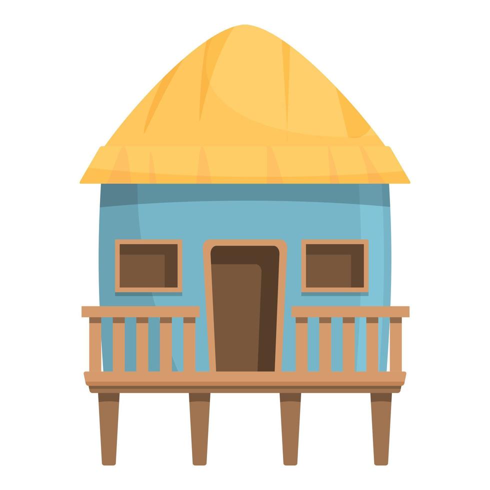 Bungalow hut icon cartoon vector. Beach house vector