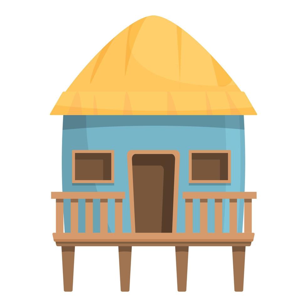 Bungalow hut icon cartoon vector. Beach house vector