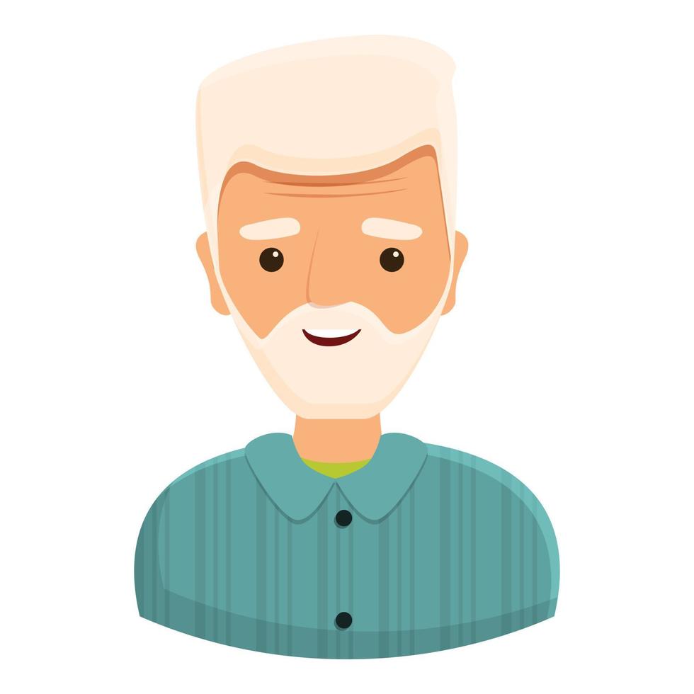 Old man icon, cartoon style vector