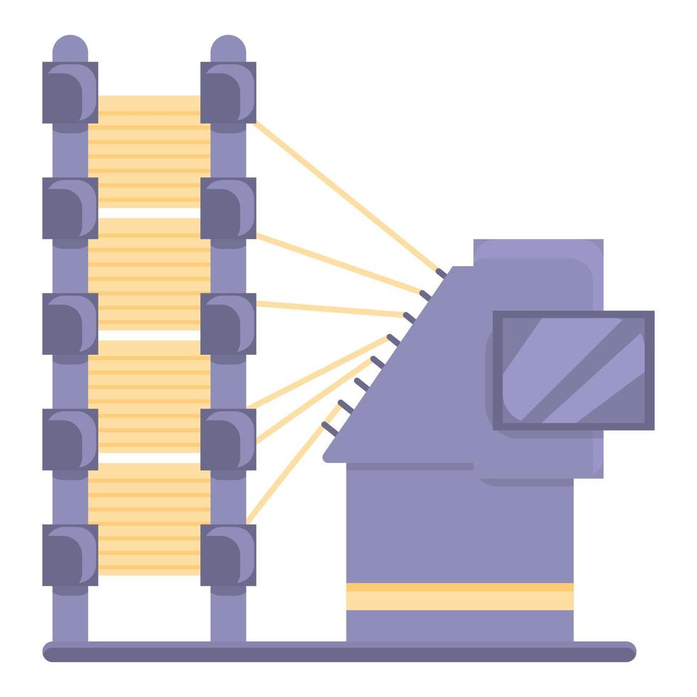 Thread production machine icon, cartoon style vector