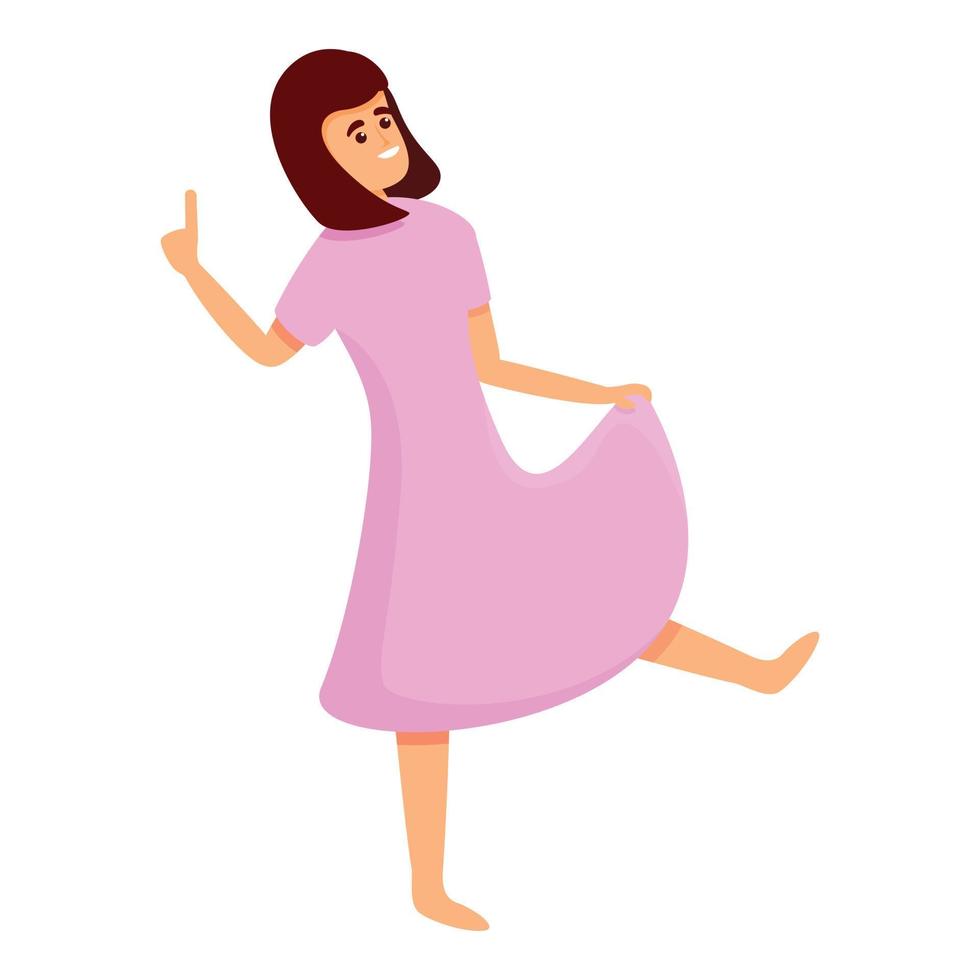 Nasty girl icon, cartoon style vector
