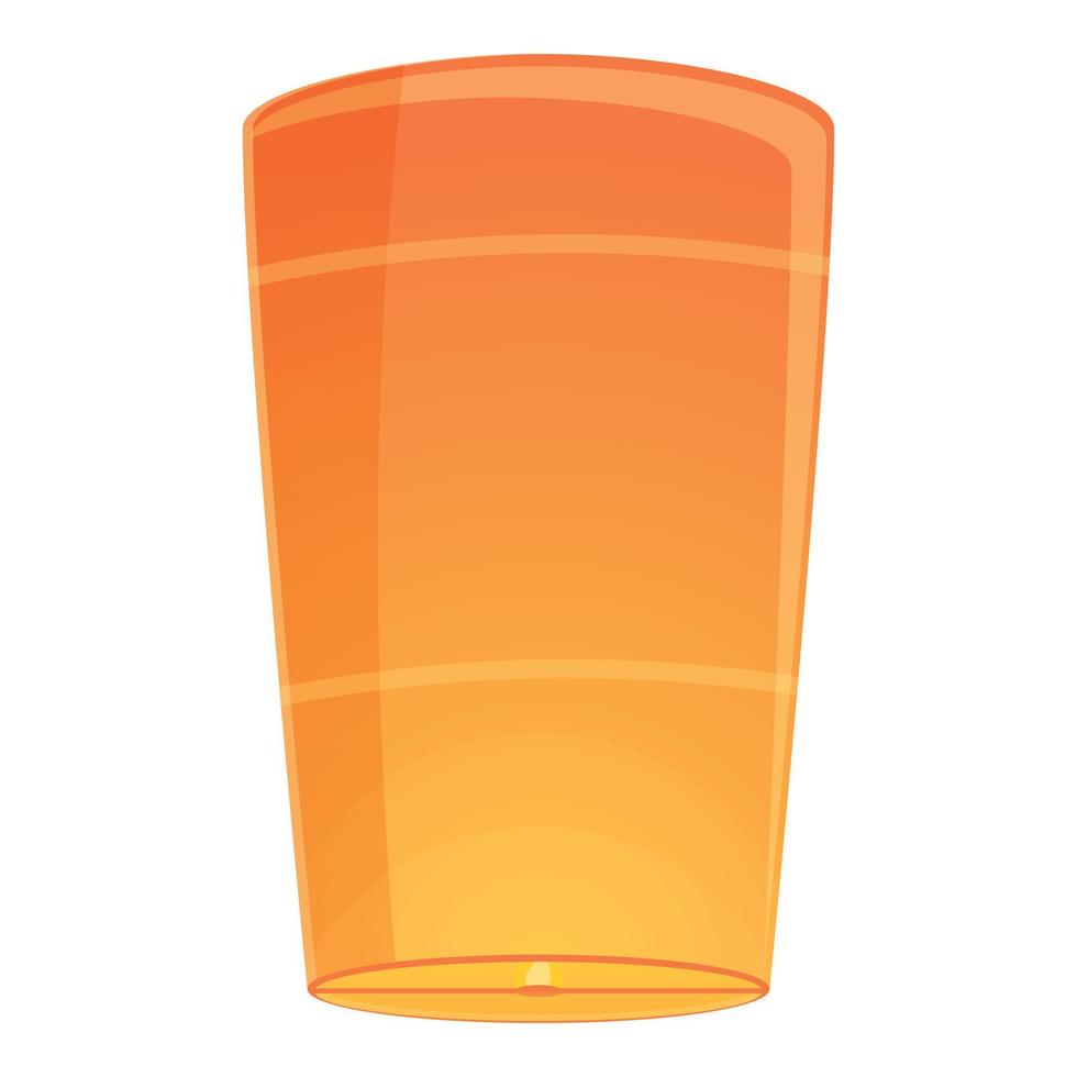 Chinese floating lantern icon, cartoon style vector