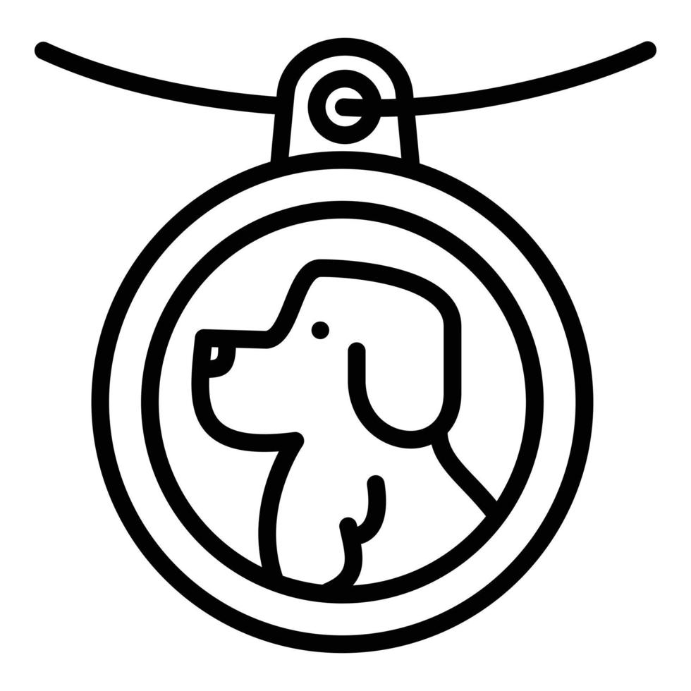 Dog emblem icon, outline style vector