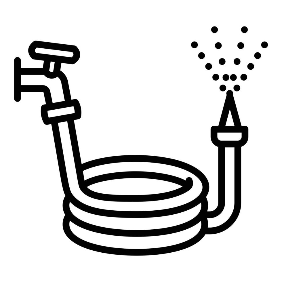 Irrigation hose icon, outline style vector