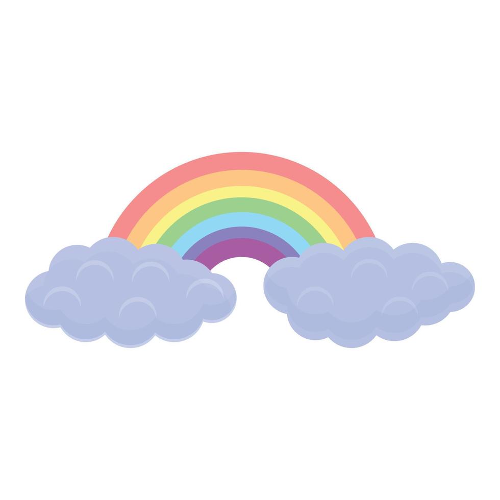 Rainbow cloud icon, cartoon style vector