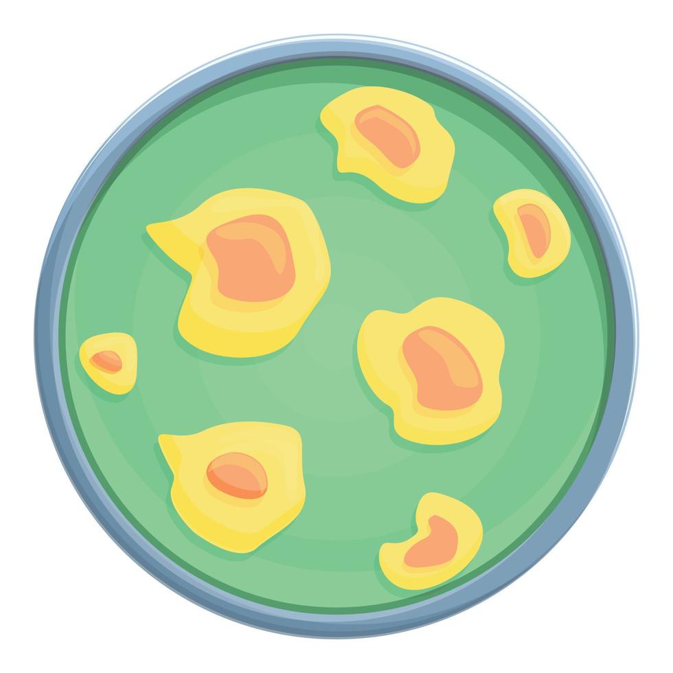 Petri dish biology icon, cartoon style vector