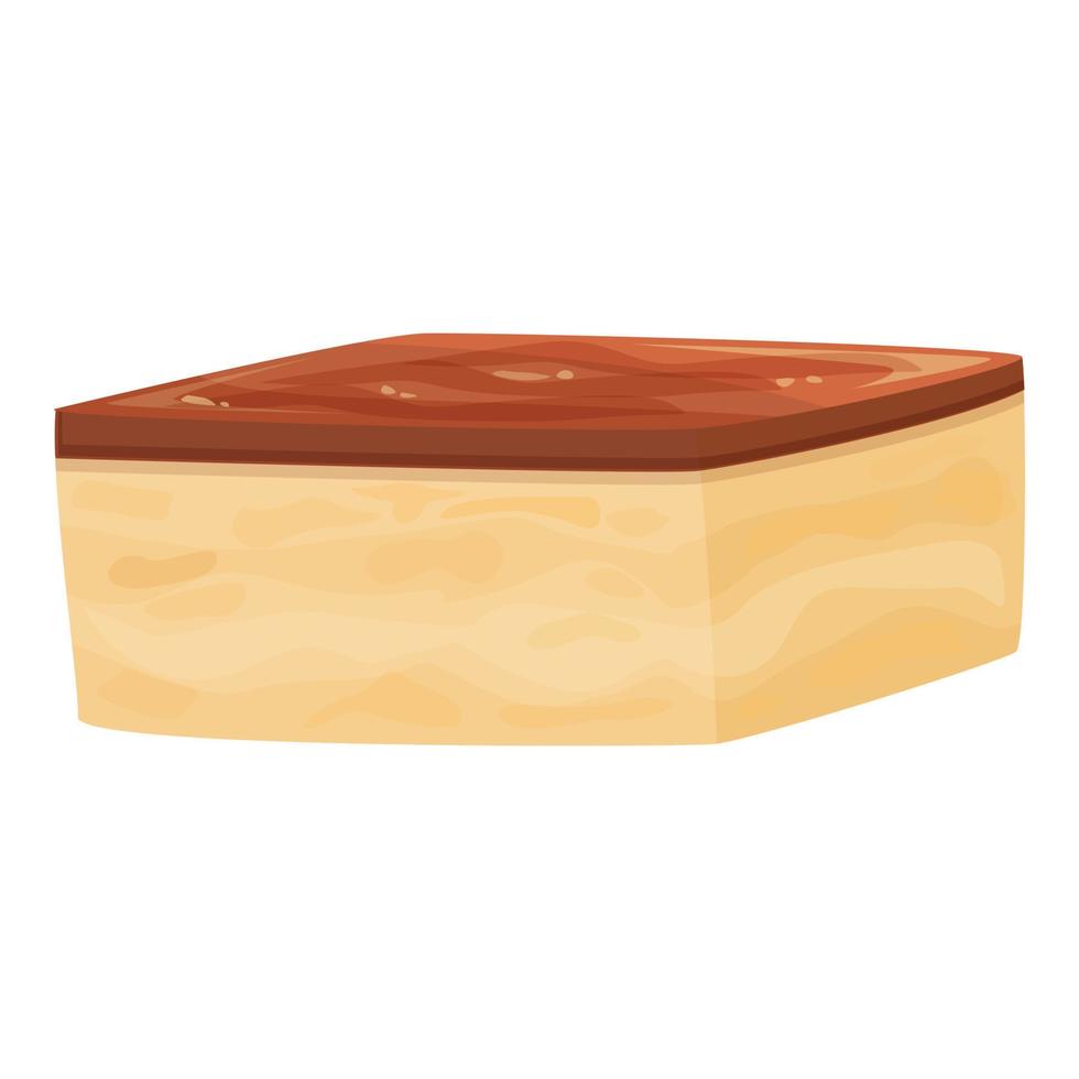 vector de dibujos animados de icono de tarta de queso. menú de platos