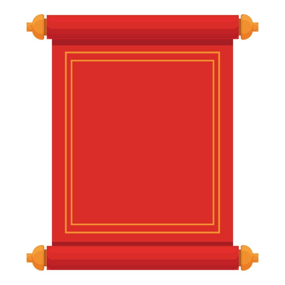 Festive scroll icon cartoon vector. Lunar china vector