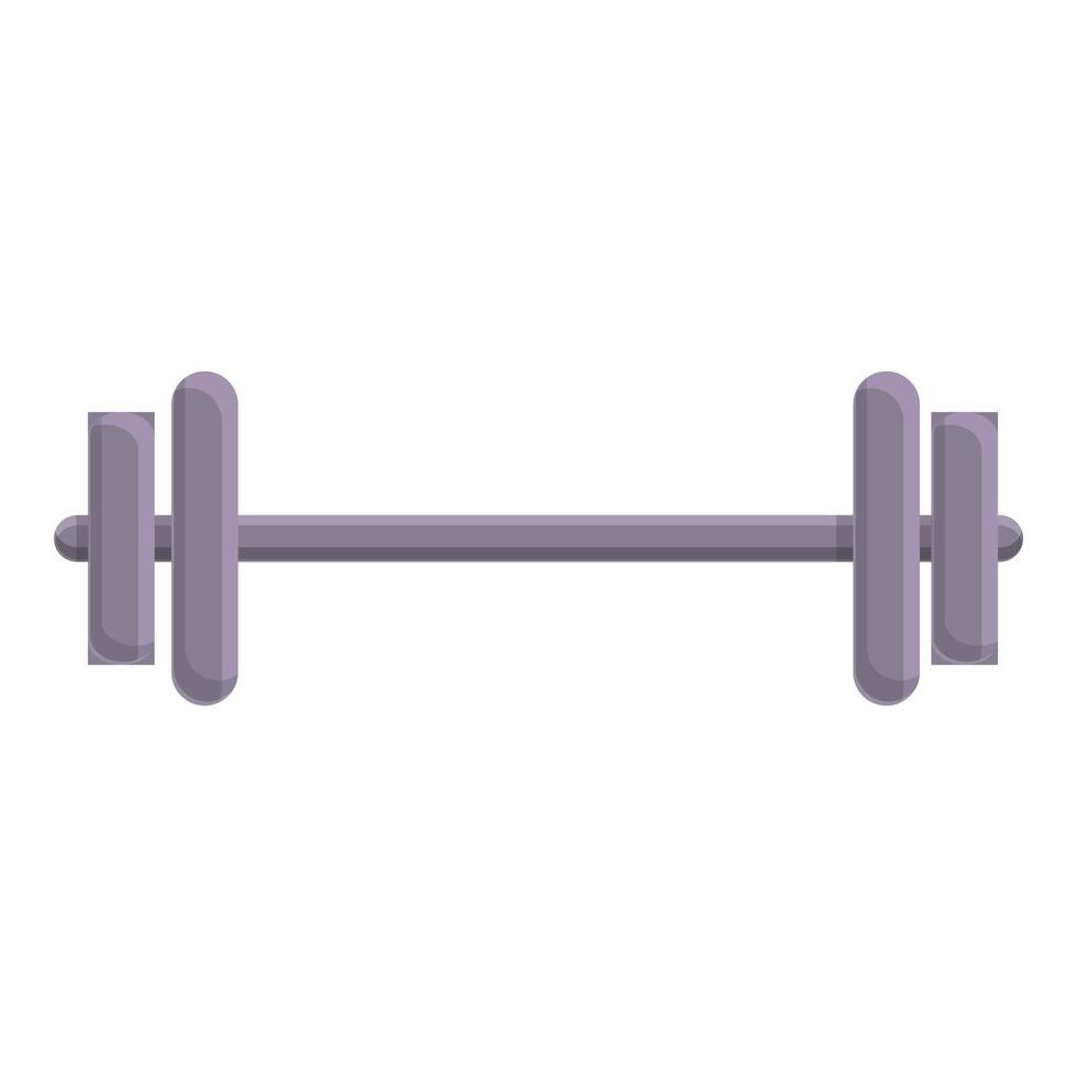 Steel barbell icon, cartoon style vector