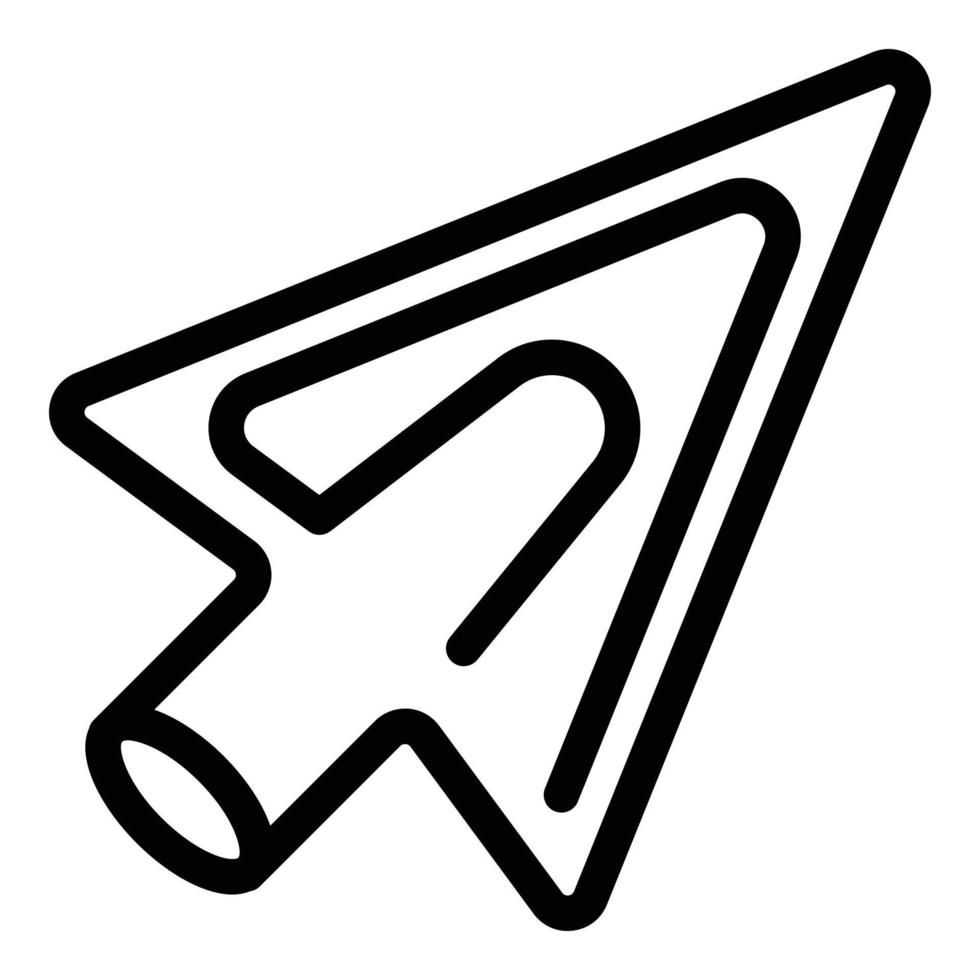 icono de pieza de metal de flecha, estilo de esquema vector