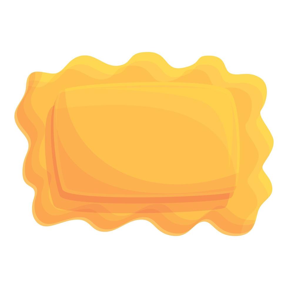 Fried ravioli icon, cartoon style vector