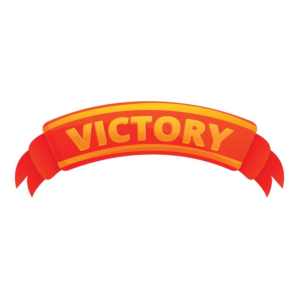 Victory ribbon interface icon, cartoon style vector