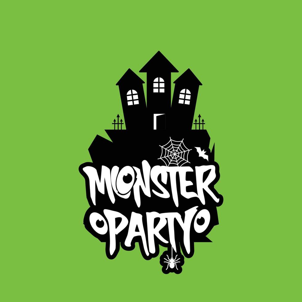 Monster party design with creative design vector