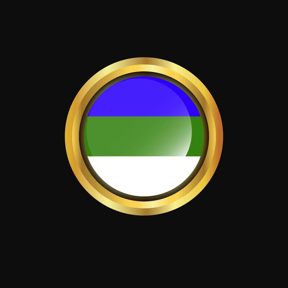 Komi flag Golden button vector