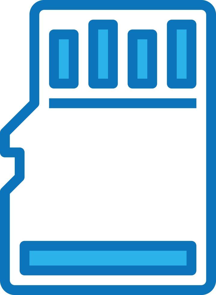 sd card micro memory computer accessory - blue icon vector