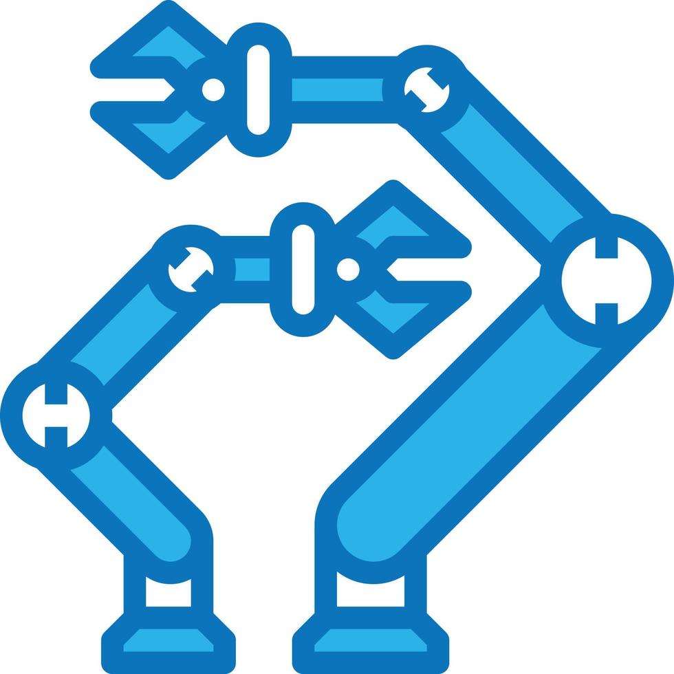 robot arms ai artificial intelligence - blue icon vector