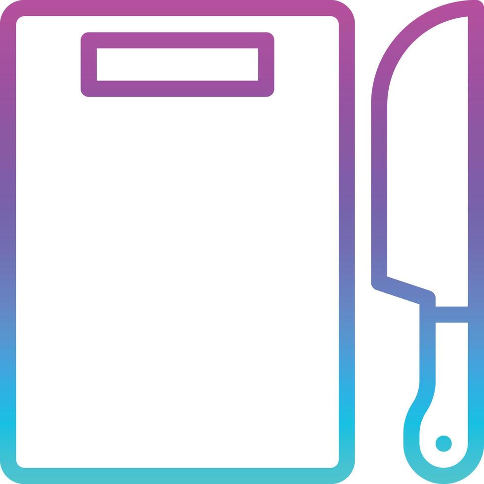 cutting board knife cooking prepare kitchen - gradient icon vector