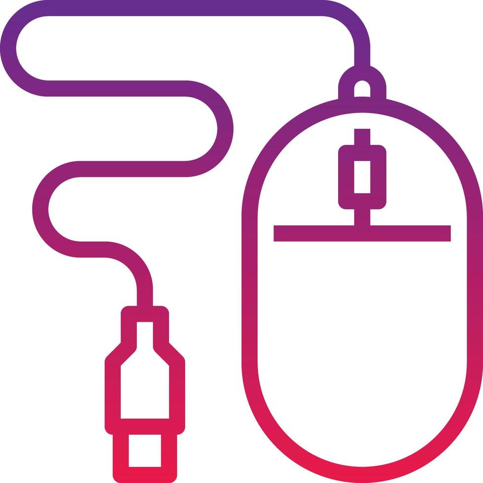 mouse wire click computer accessory - gradient icon vector